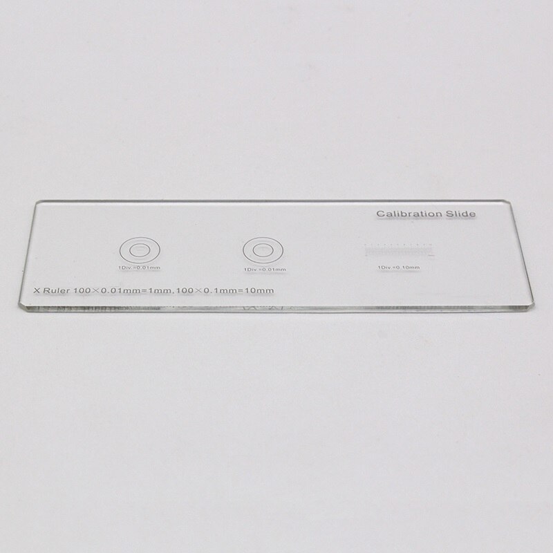 DIV 0.01 mm 0.1 mm Calibration Slides Microscope Stage Micrometer Horizontal Ruler Cross Scale Ruler 3 Measurement Glass Slide