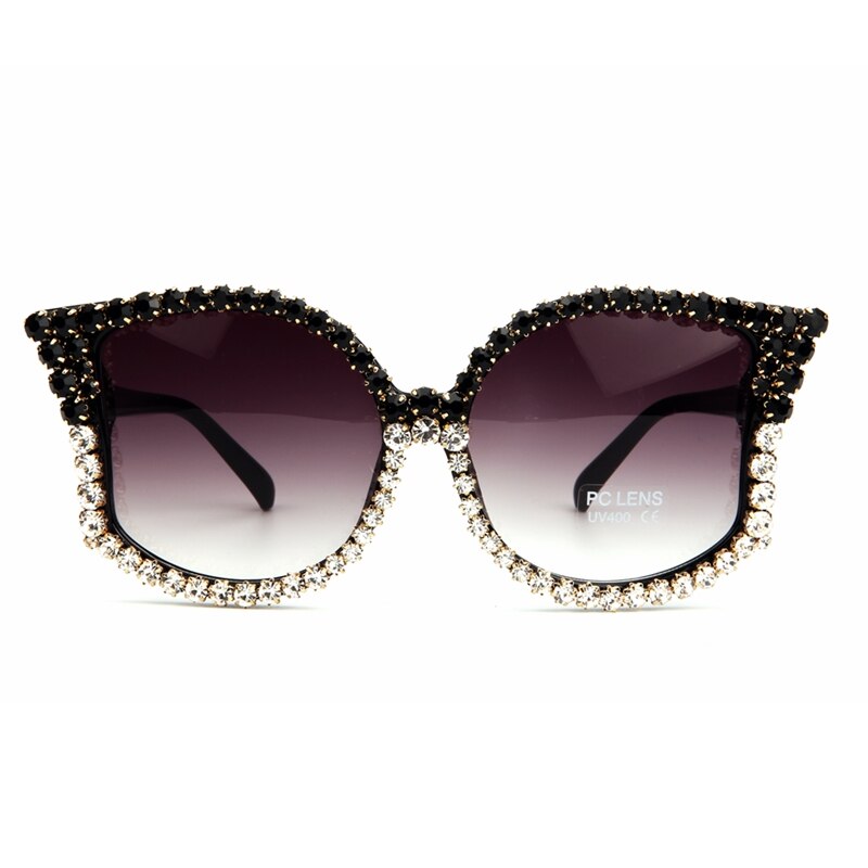 Cat eye solbriller kvinder luksus mærke rhinestone solbriller til kvindelige vintage nuancer oculos de sol feminino