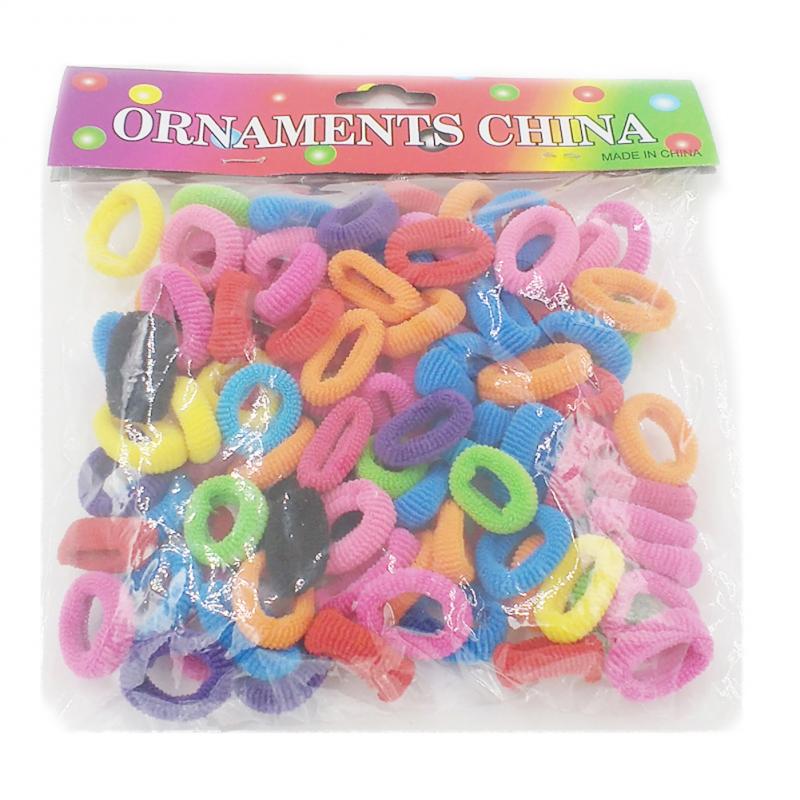 100 pçs/set meninas colorido náilon pequeno elástico faixas de cabelo crianças rabo de cavalo titular scrunchie bandana crianças acessórios para o cabelo