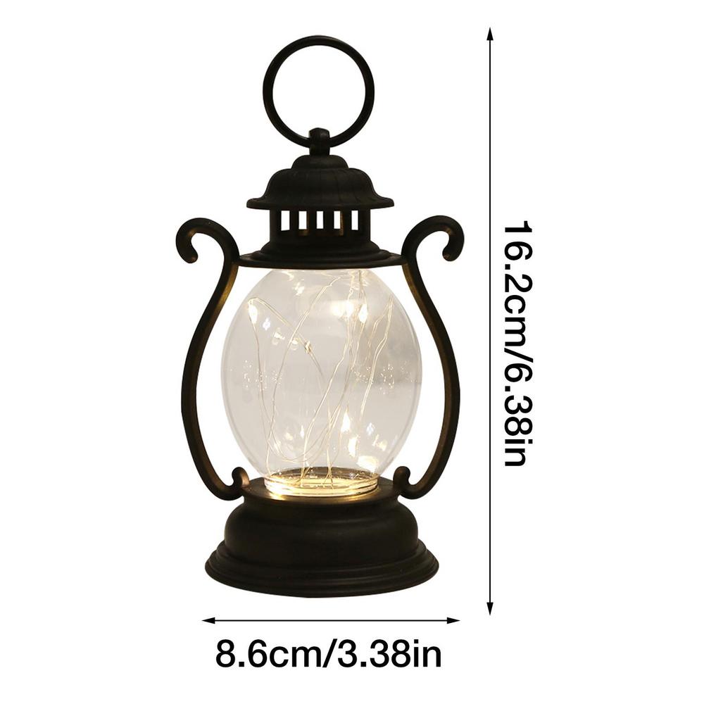 Outdoor Lantaarn Retro Decoratieve Hangende Lantaarn Batterij Werkende Rustieke Lantaarn Antieke Buitenlamp Voor Kamperen Wandelen: Black