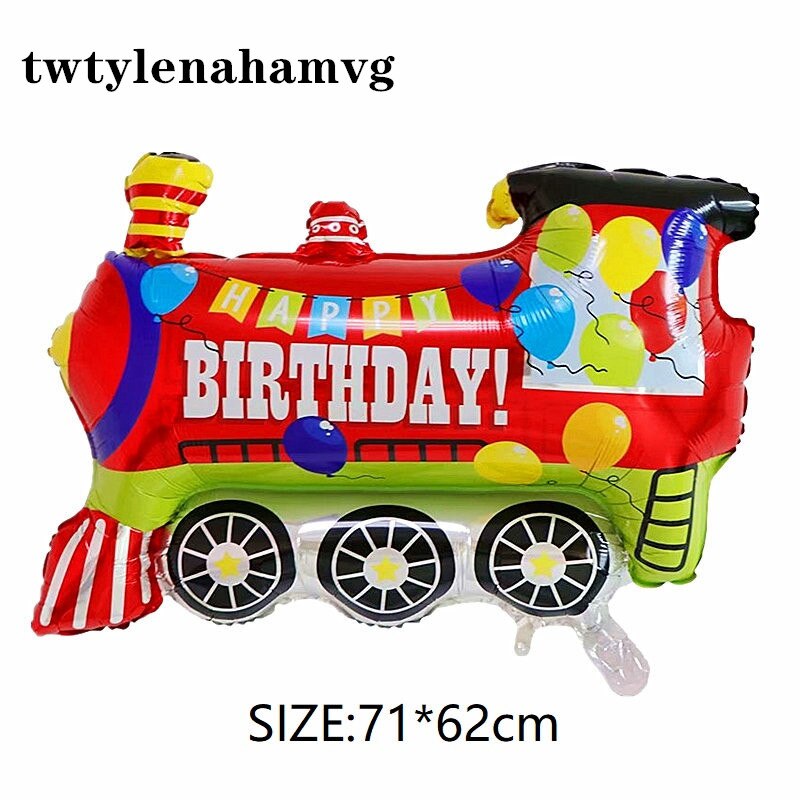 El tren de rojo accesorios de juego decoración de globos para fiestas Bola de aire herramienta de de escena de hotel 10 años de edad Niño de dibujos animados Feliz cumpleaños