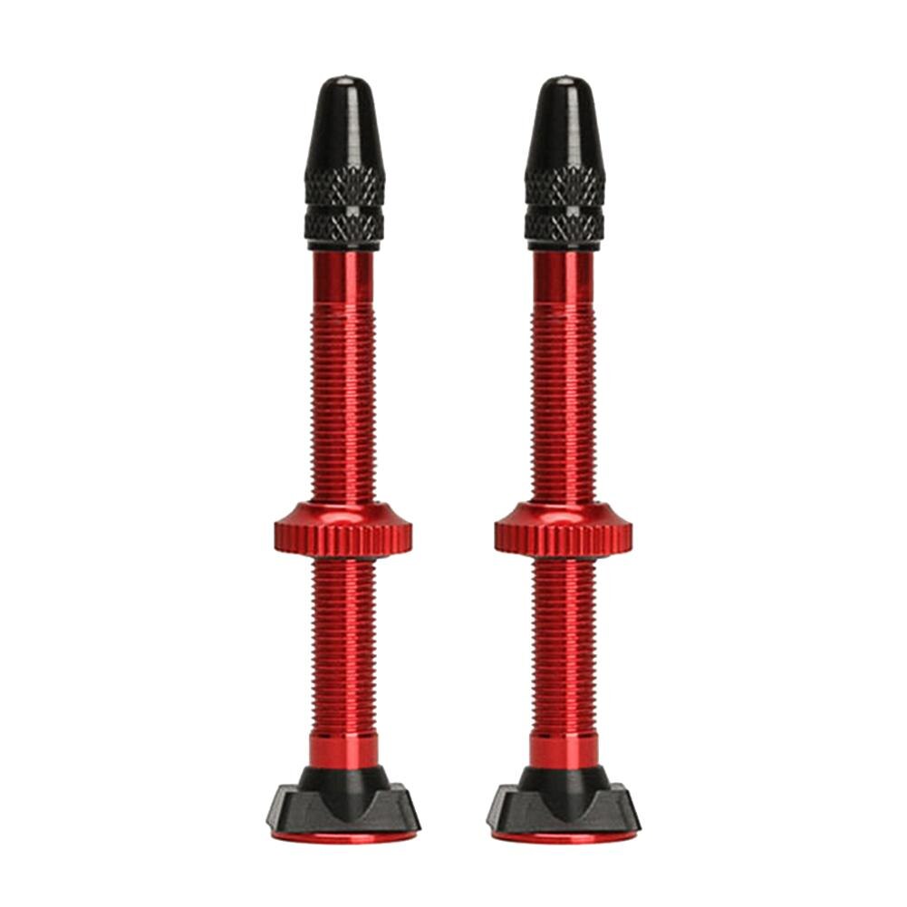 2 Stuks 40Mm/60Mm Mtb Fiets Extender Presta Ventielen Voor Bike Tubeless Tire Core Aluminium Klep fiets Reparatie Accessoires: 60mm 2pcRed