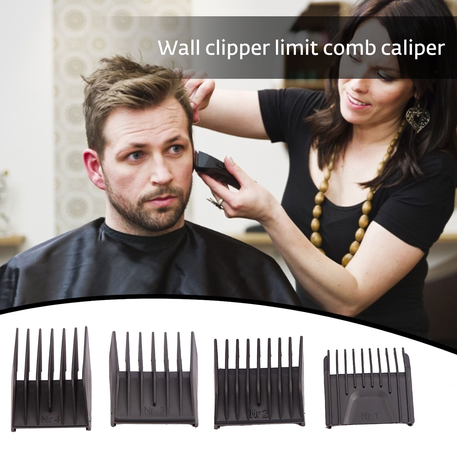 4 Stks/set Kapper Professionele Universele Tondeuse Limiet Kam Vervanging Snijden Gids Kammen Voor Moser 1400 Serie G1202