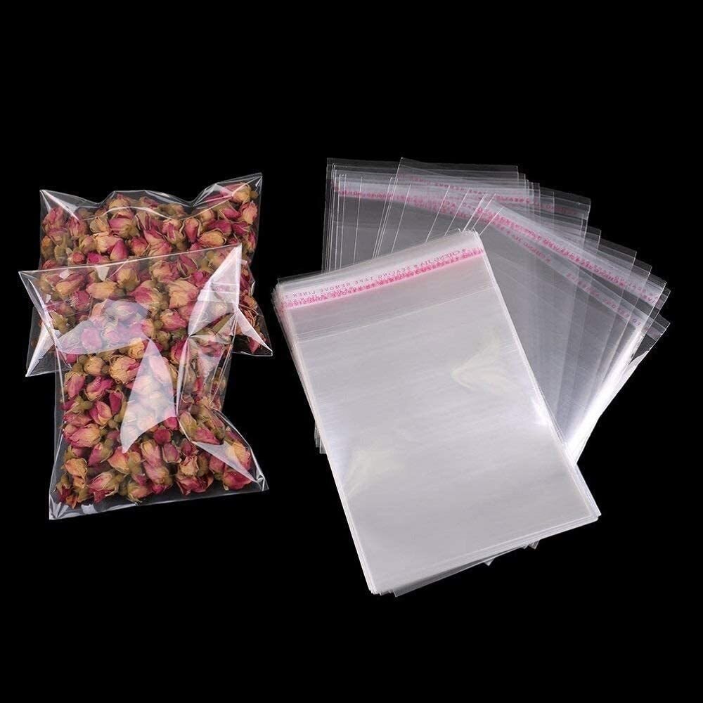 Sac en plastique Transparent avec joint auto-adhésif pour la fabrication de bijoux, sac en plastique, emballage en Poly de violoncelle, sac OPP