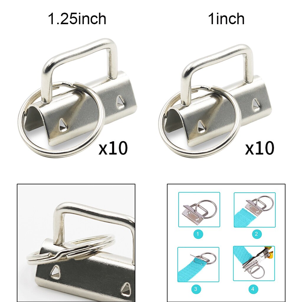 10 Stuks Sleutelhanger Hardware Met Sleutelhanger Voor Ambachten Lint Stof Bagage Diy