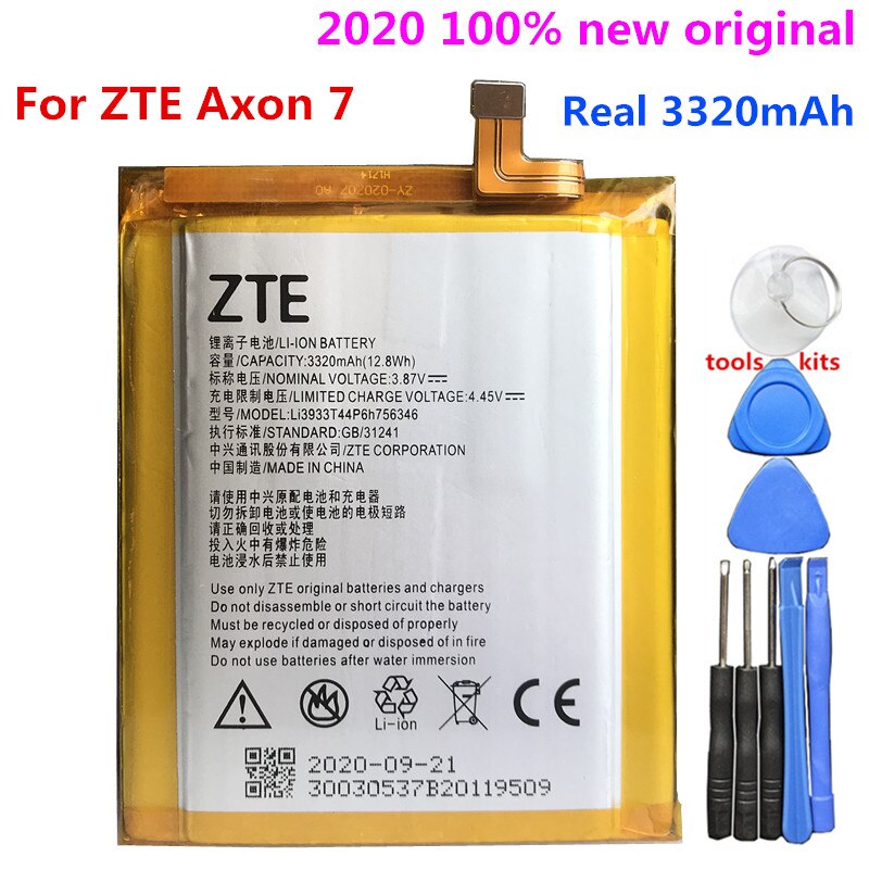 Originele 3320Mah Li3933T44P6h756346 Batterij Voor Zte Axon 7 A2017 A2017G A2017U Batterij Li3931T44P8H756346: battery with tools