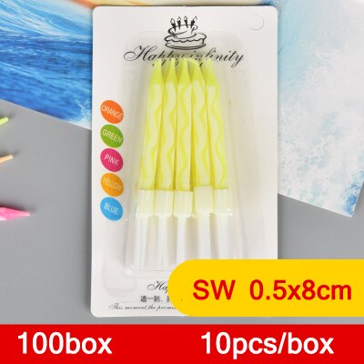 50/100 boxs Birthday candles child cake decorative candle romantic party candles Festive supplies wedding decoration: yellow  50 box