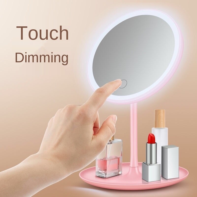 Makeup Mirror with Led Standing Touch Screen Vanity Mirror Backlit Adjustable Light Desk Cosmetic Mirrors