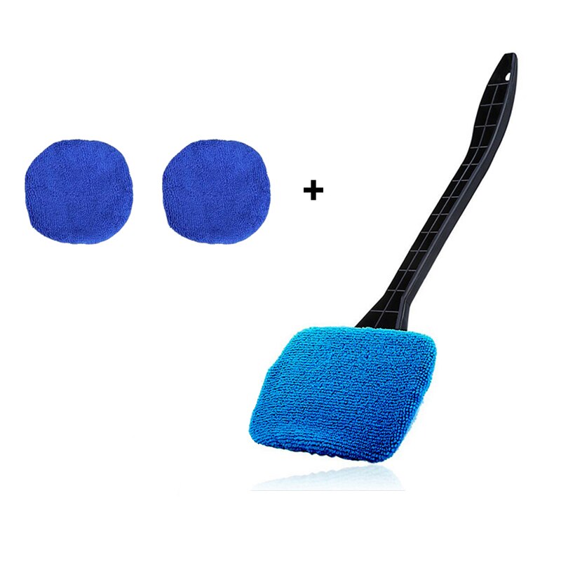 Car Window Cleaner Brush Kit Windshield Cleaning Wash Tool Inside Interior Auto Glass Wiper With Long Handle Car Accessories: Set 4