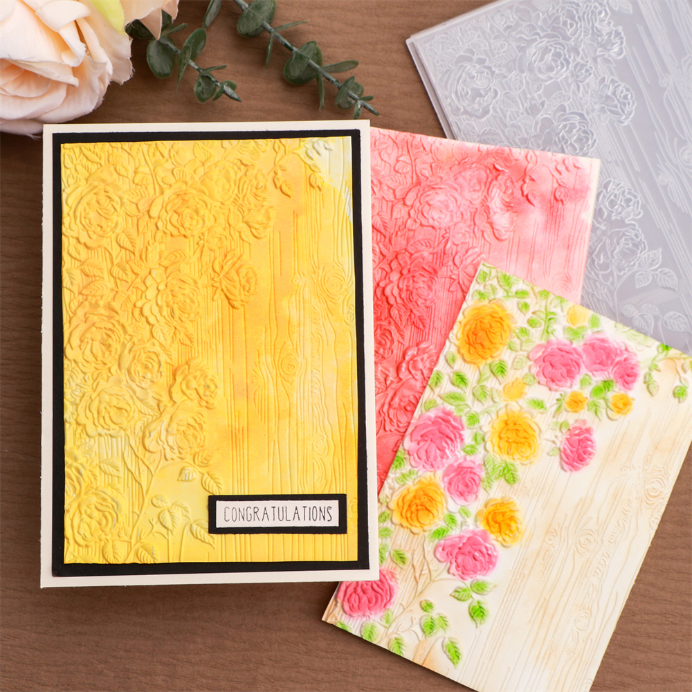 Carpeta de estampado con textura 3D, carpeta de estampado de fondo del Día de San Valentín para plantilla para hacer tarjetas, manualidades de álbum de recortes