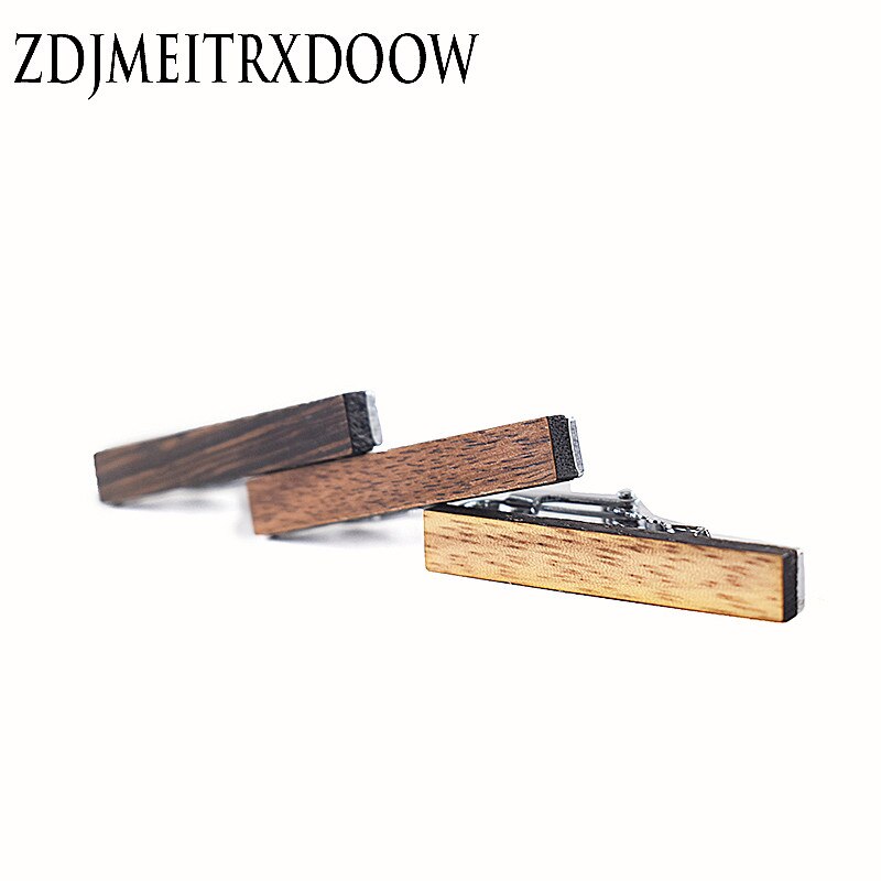 ZDJMEITRXDOO Men Vintage Wood Alloy Copper Metal Necktie Bar Groom Wedding Business Wooden Romantic Neck Tie Clips Pin