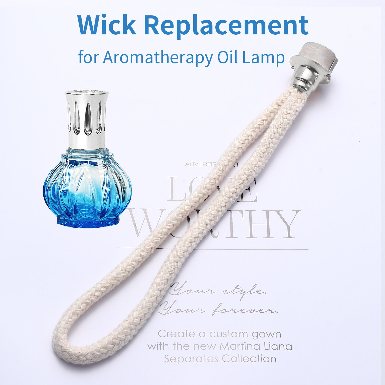 1PC 0.71Inch Oil Lamp Wick Replacement for Diffuser Aromatherapy Decor Air Tightly Control Catalytic Burner Fragrance Lamps Wick