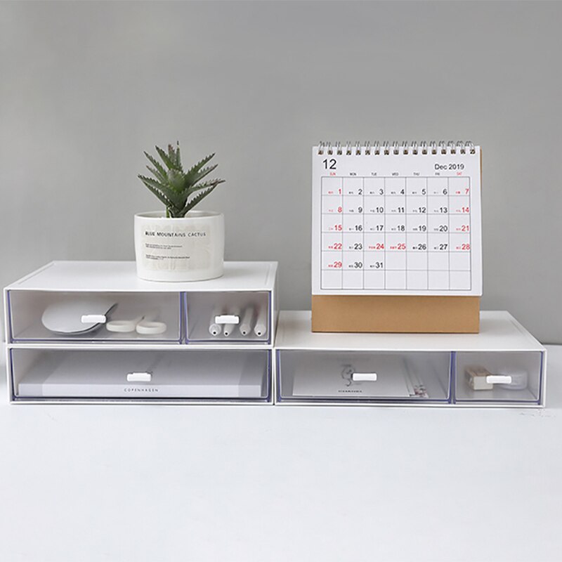 Multifunction Large Capacity Drawer Storage Box Stacking Desk Organizer Stationery Sundries Containers Office Accessories