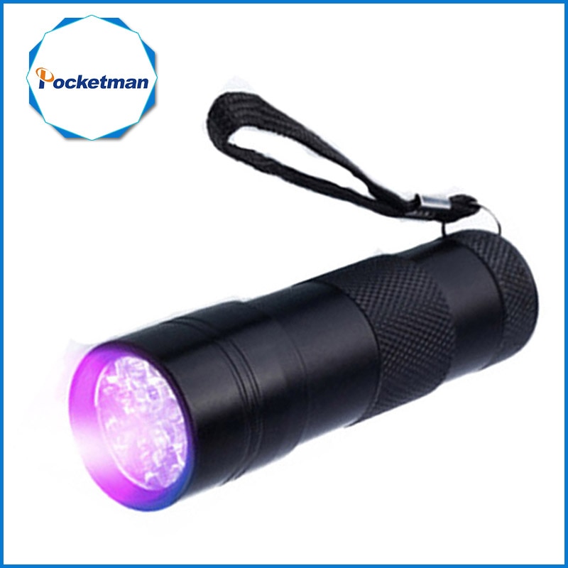 Mini 9LED UV Zaklamp Ultraviolet led zaklamp Ultra Violet Onzichtbare Inkt Marker Detectie Zaklamp 3AAA UV lamp