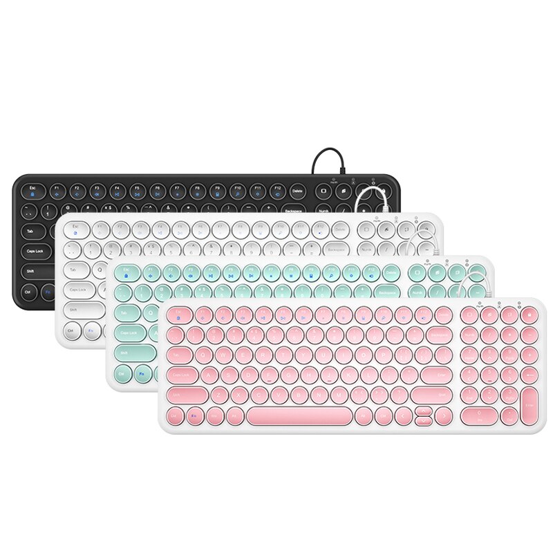 Bogen 100 Schlüssel Draht Dünne Tastatur, Ultra-Dünne verdrahtet USB Multimedia Mini Tastatur (Runde schlüssel) für Pc/Computer/Laptop/Mac