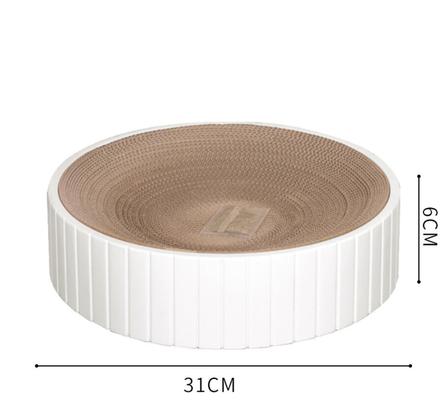 Popular bowl-shaped cat litter scratch-resistant scratch-resistant wear-resistant cat scratching pot corrugated paper round cat: white 31cm