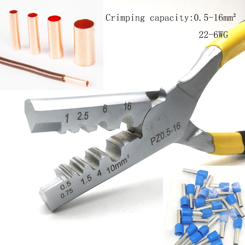 Ferrule Crimping Tool Kit-Ferrule Crimper Plier Wire Ferrules Crimp Wire Ends Terminals E0508 E1008 E2508 4009 6012 10-12: 0.5 to 16mm2