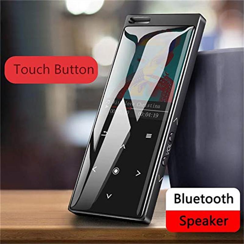 Mp4 -afspiller bluetooth 4.1 indbyggede højttaler touch-knap  mp3 mp4 musikafspiller med fm-radio, optager, understøtter sd-kort op  to 128gb