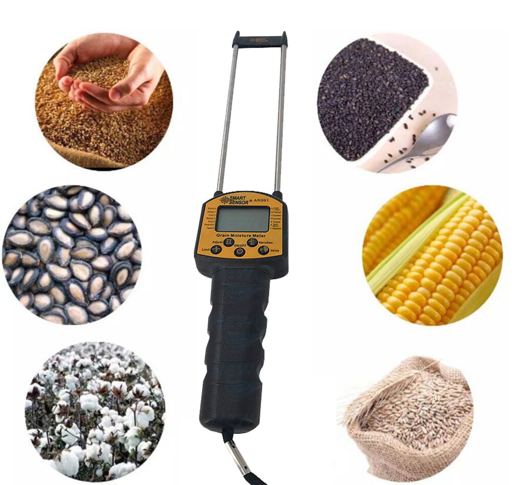 Smart Sensor AR991 Grain Moisture Meter Smart Wheat Peanut Cotton Moisture Tester Digital Analyzer