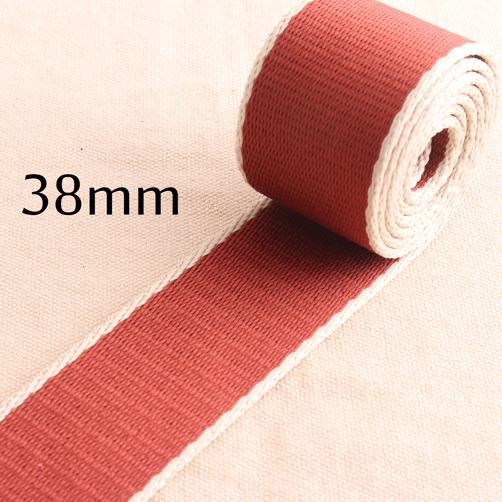 38Mm Bruin Geweven Katoen Gestreepte Singels Purse Handles Purse Strap Bekleding Poly Webbing Canvas Singels 1 1/2 Inch