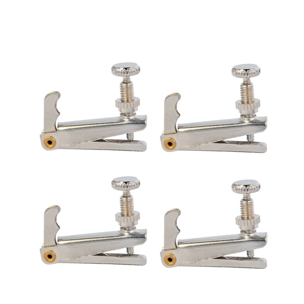 4 Stuks 4/4 3/4 Viool Metal Fine Tuner Richter Onderdelen Viool Onderdelen: 4pcs Silver 44 34