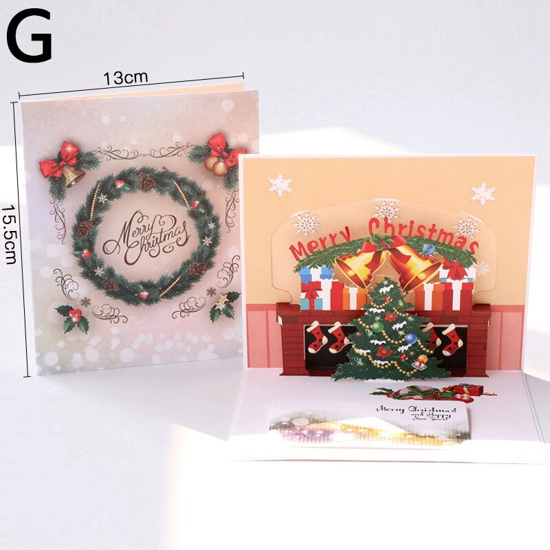 Christmas Pop UP Santa 3D Greeting Card Year Greeting Card Party Invitations Business Card Postcard Merry Christmas: G