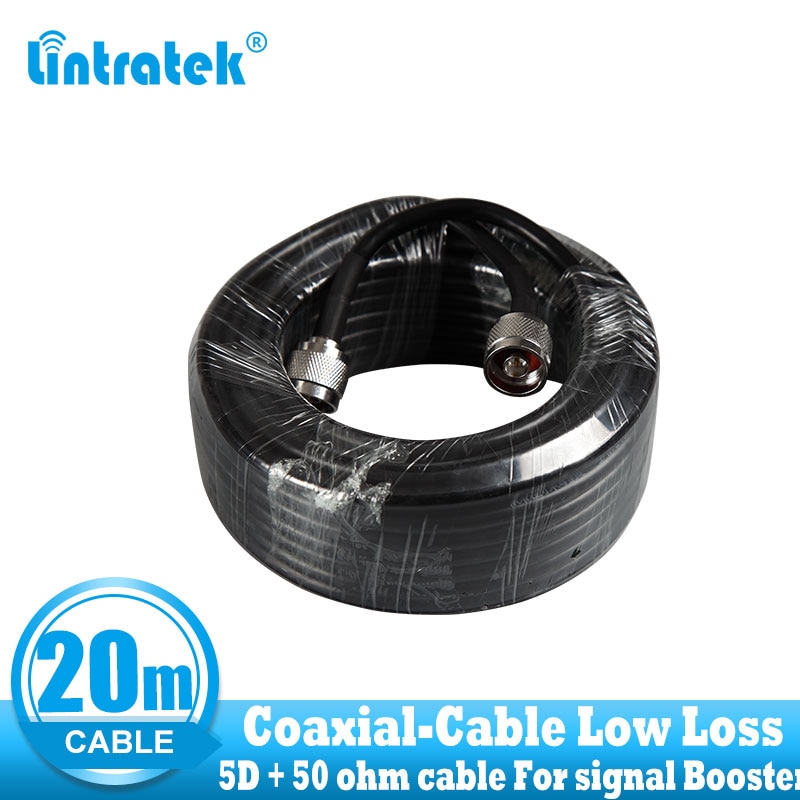 5D Cable 20 Meter RG6 Coaxial Cable N Male to N Connections for Signal Repeater Booster and Antennas