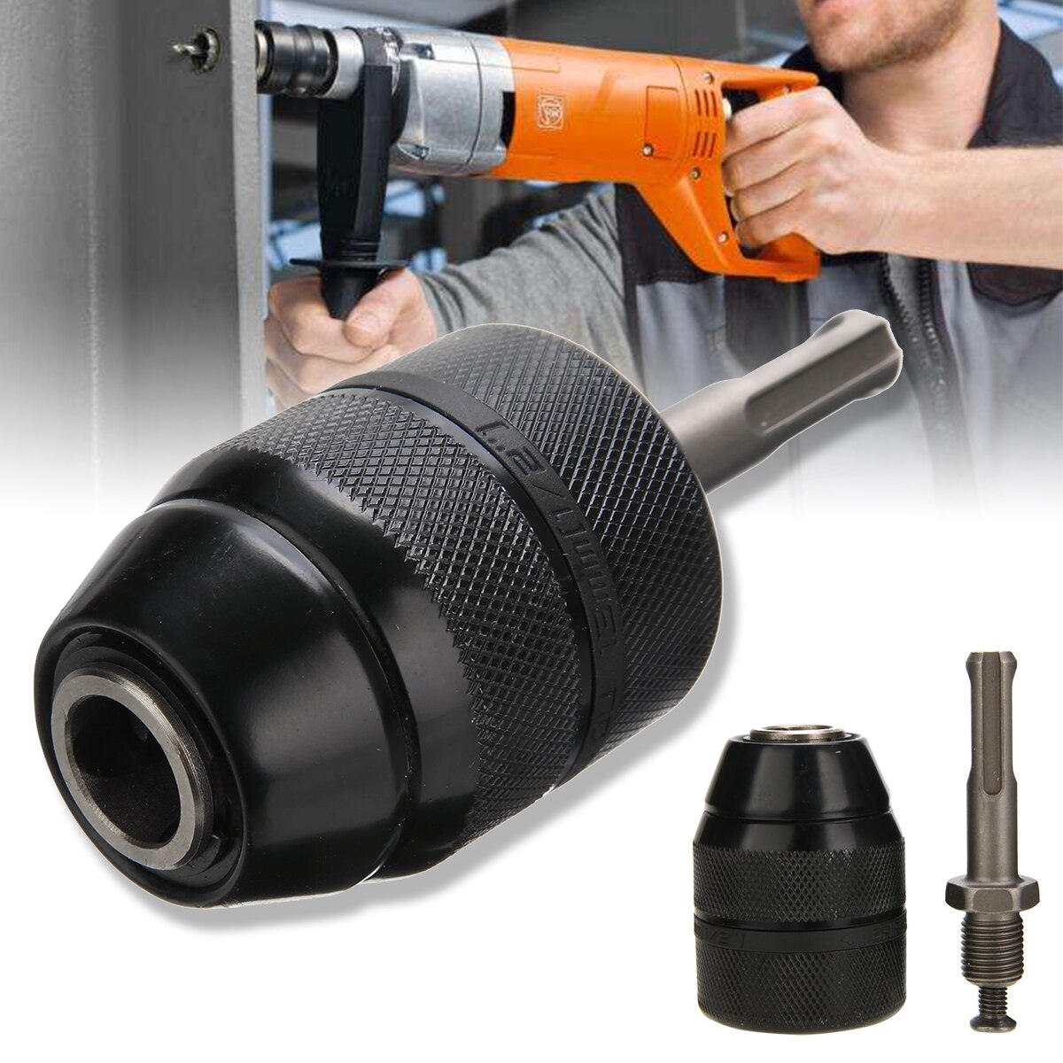 Nøglefri borepatron heavy duty 13mm 1/2-20 unf nøglefri borepatron + sds adapter håndværktøj til elektriske hammer værktøjsmaskiner
