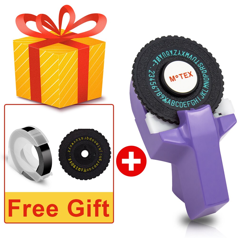 3PK 9mm 3D tłoczenie taśma z etykietami dla Motex E101 drukarka do etykiet dla Dymo E-101 instrukcja maszyna do pisania DIY 3D taśma drukarka etykiet maszyna: Purple Printer-Gifts