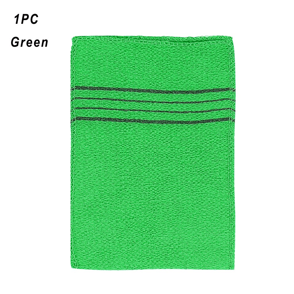1/3/5 Pcs Korean Asian Exfoliating Bath Washcloth Body Scrub Shower Wash Cloths Dead Skin Clean Wash Towel Tool Double-sided: 1pc green