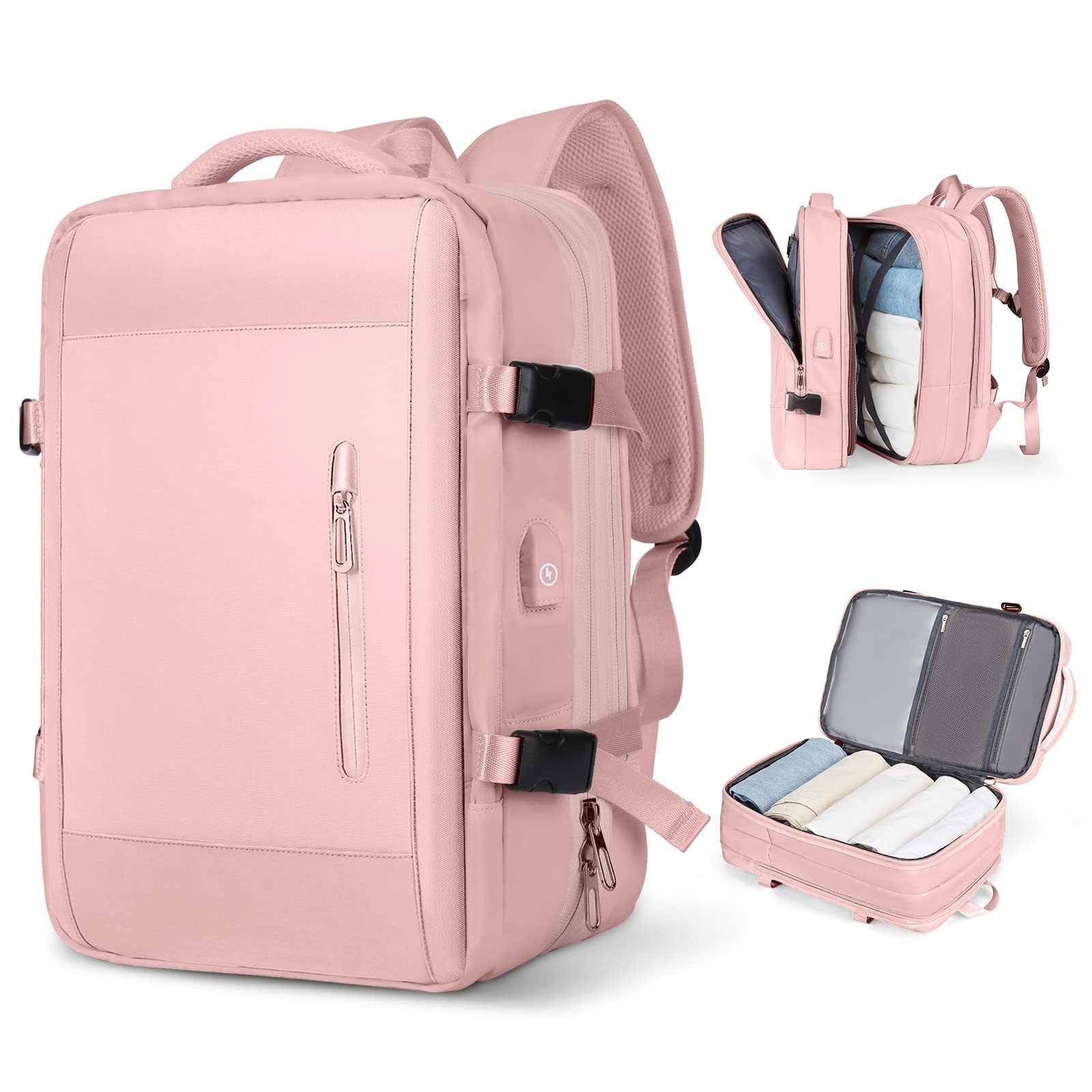 Large Capacity Bags Business Multifunctional Charging Backpacks Expandable Airplane Travel Backpack Laptop Bag Luggage Ma: GRAY