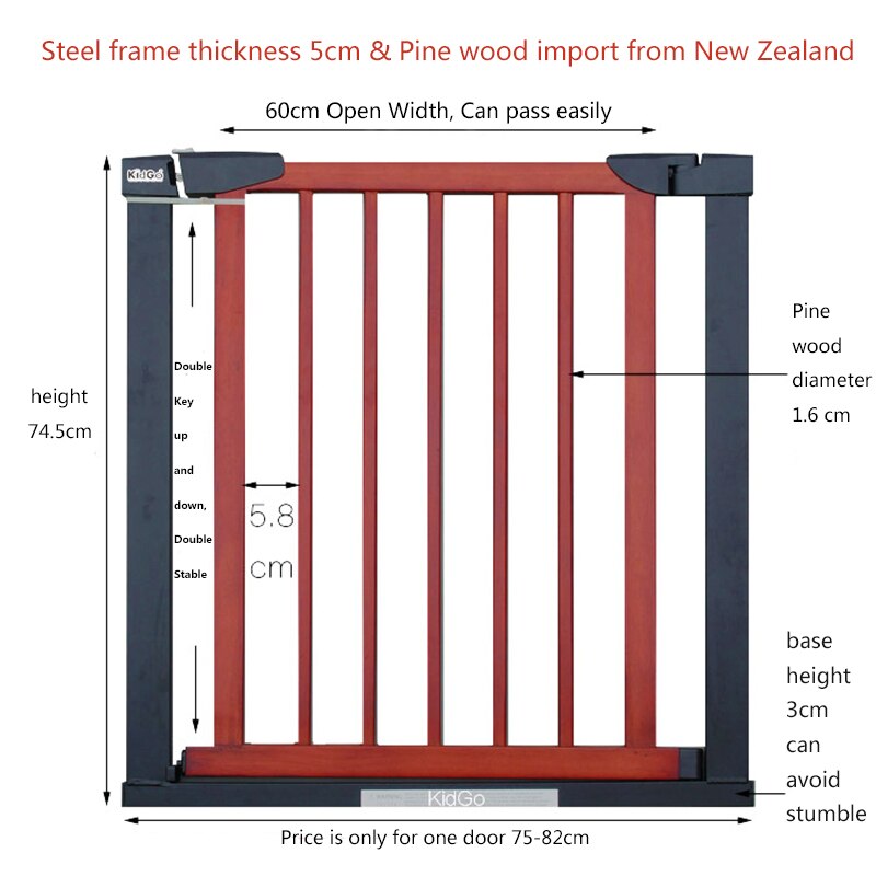 3 colors solid wood gate pet baby safety gate