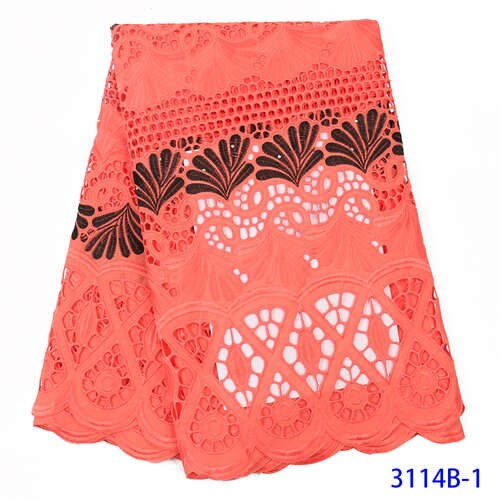 Black Latest French Lace Fabric Nigerian African Lace With Tulle Lace Fabric For Bridal YA3114B-2: Picture 1