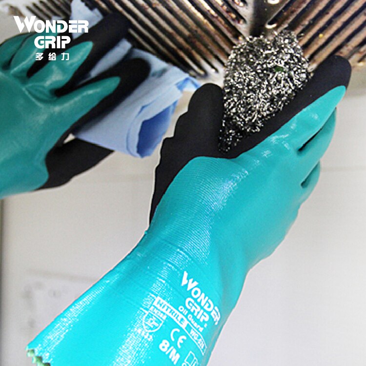 Guantes de seguridad resistentes al agua, 2 pares, nailon, microespuma, nitrilo Maxi, alta flexibilidad, resistentes al agua, a Base de ácido y aceite