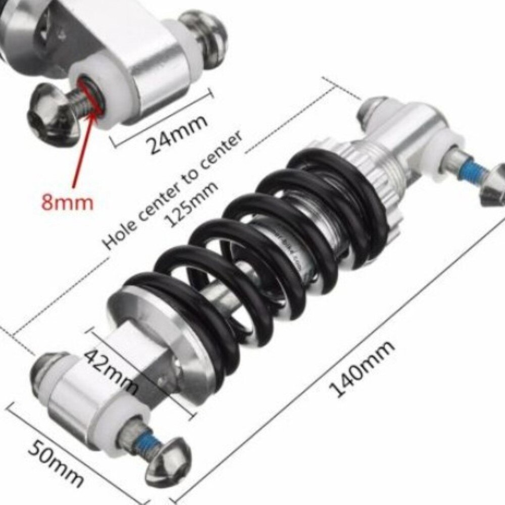VTT métal durabilité amortisseur Suspension arrière ressort de pare-chocs 100mm 125mm 150mm pour vtt vélo accessoires