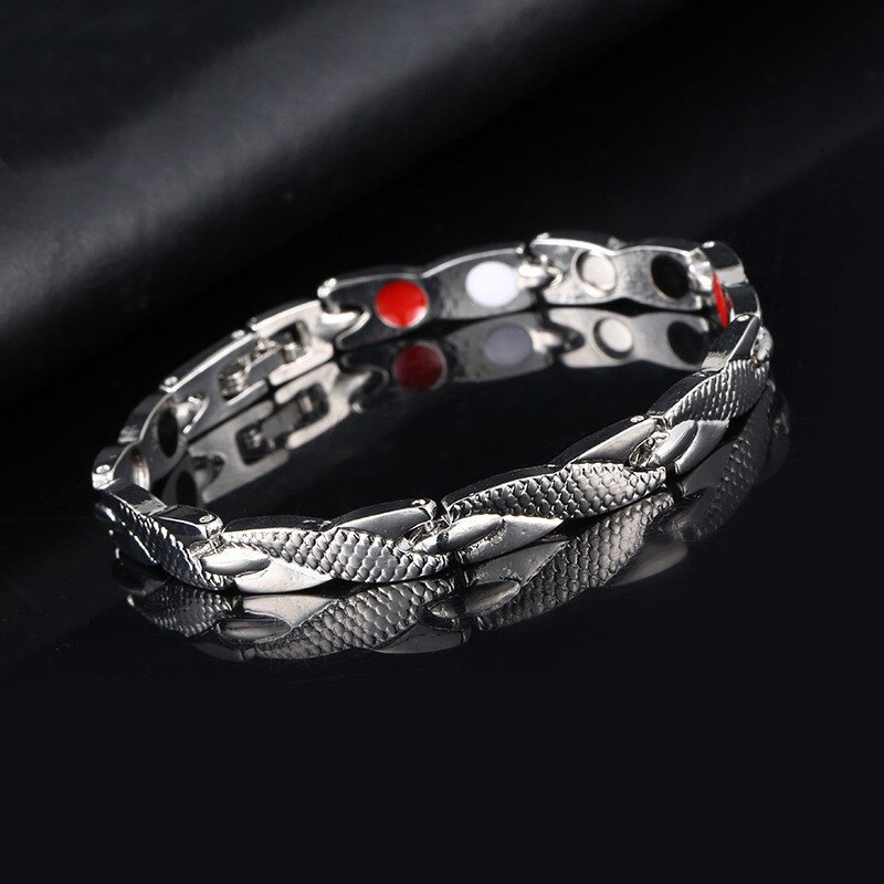 Verdrehten Drachen Magnetische Therapie Paar Armbinde Abnehmbarer Frauen Männer Armreif Abnehmen Therapie Armbinde Gesundheit Pflege Schmuck NEUE: Silber-