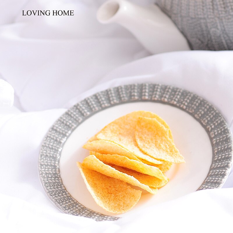 Gray Sweater Embossed Bone China Coffeware Sets Stylish White Porcelain Tea Suits For Afternoon Home Decorations