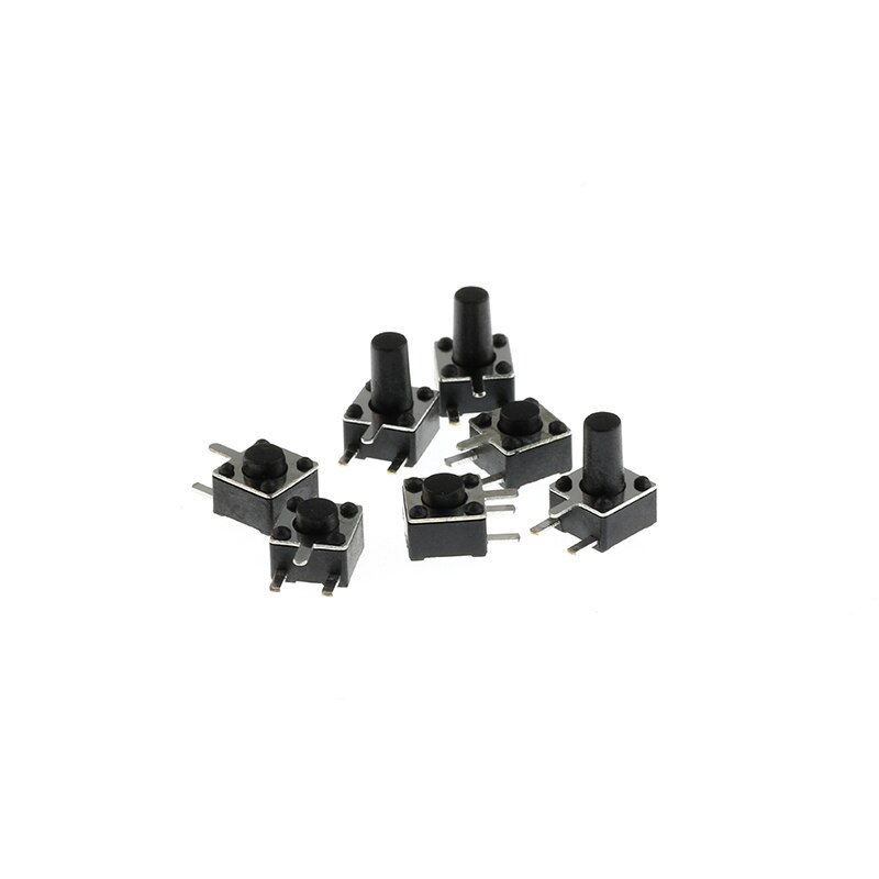 Interrupteur à bouton-poussoir momentané à 3 broches, 50 pièces/lot, 4.5x4.5mm, Micro-interrupteur pour TV/usage domestique, 4.5x4.5x3.8 4.3 5 6 7 8 MM