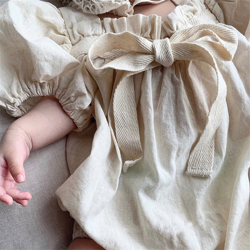 Pelele de verano para bebé y niña, monos de princesa con lazo Floral sólido dulce para recién nacido, ropa de algodón de manga corta para niños