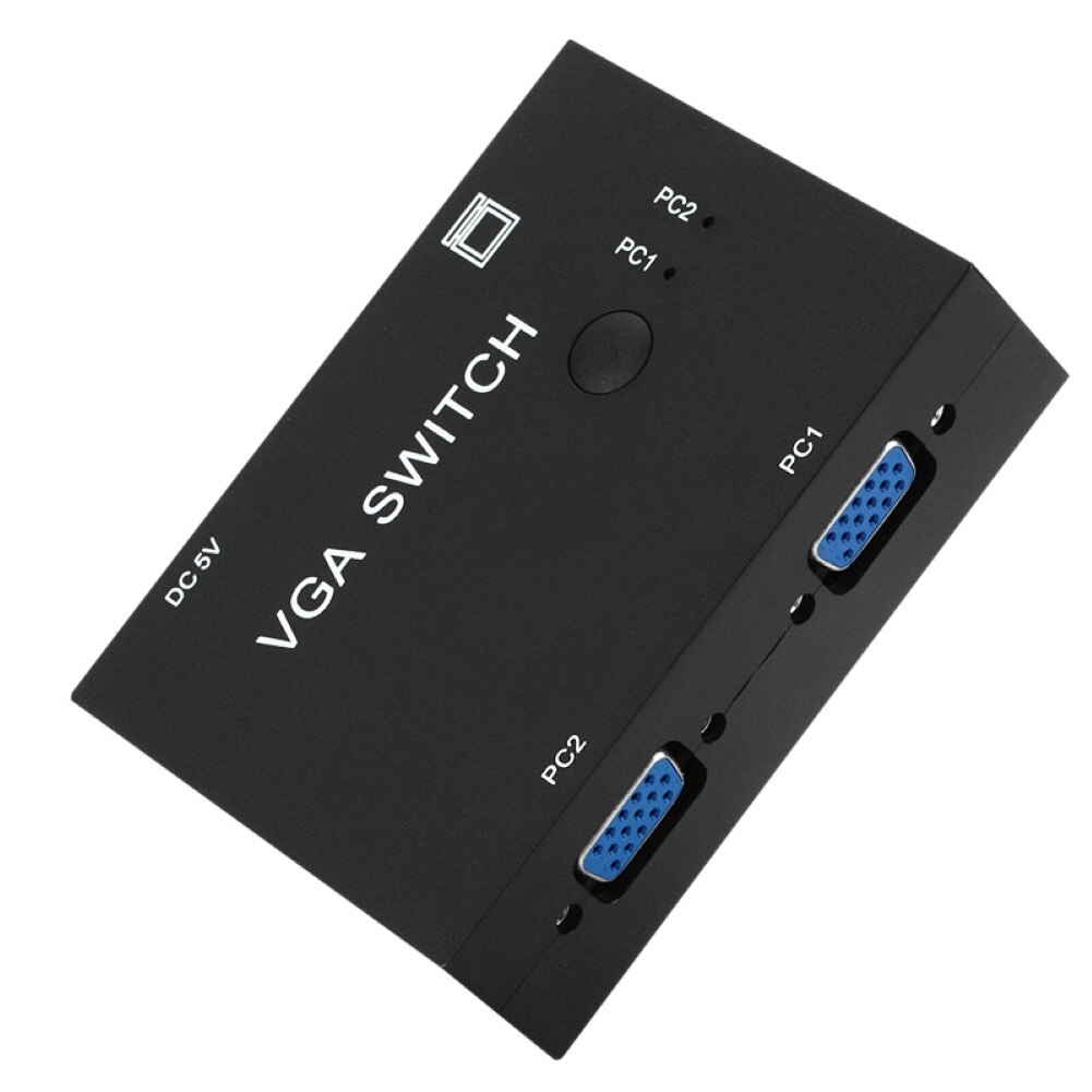 2 i 1 ut vga videodeling bryter bytter adapter velger til pc bærbar pc tilbehør