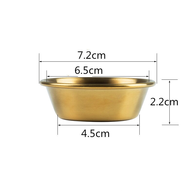 304 Rvs Kimchi Plaat Schotel Kom Saus Goud Gouden Kleine Schotel Opslag Trays Plaat Snacks Platte Kruiden Doos Servies: 7.2x2.2cm gold