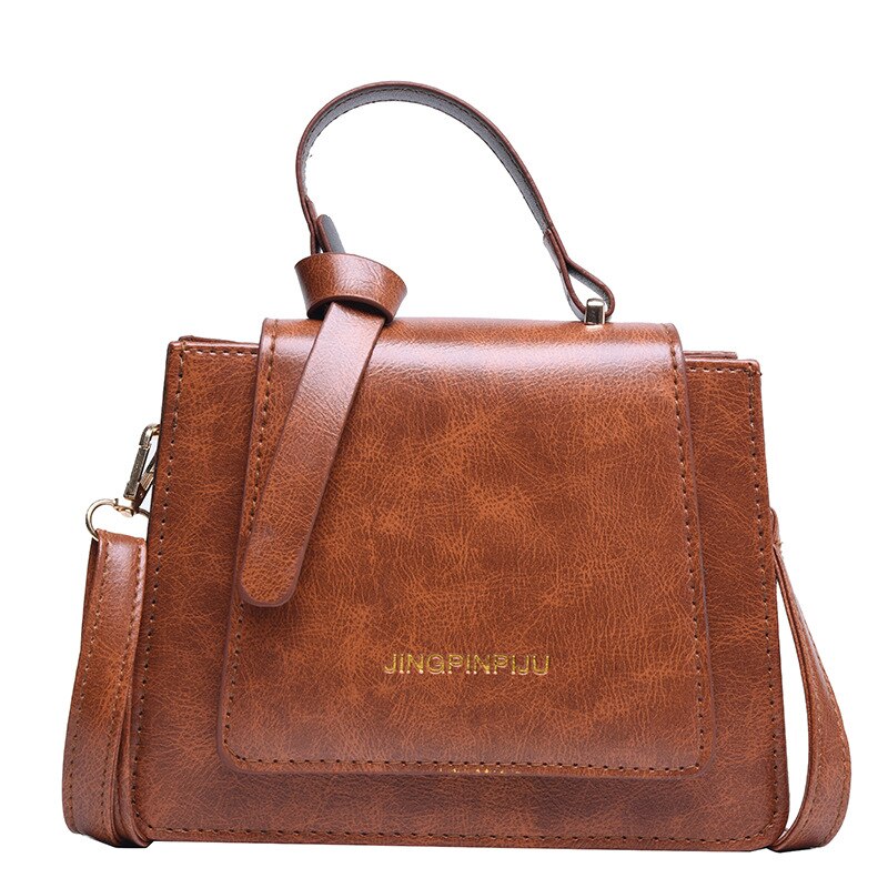 QANSH borsa retrò Chic di alta qualità da donna 2022 nuovo stile moda Texture spalla selvaggia Messenger borse quadrate piccole: brown