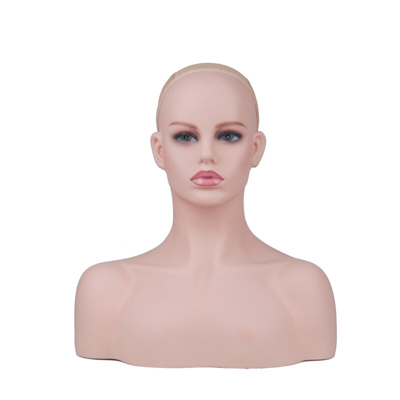 PVC femme Mannequin tête buste pour perruque bijoux et chapeau affichage