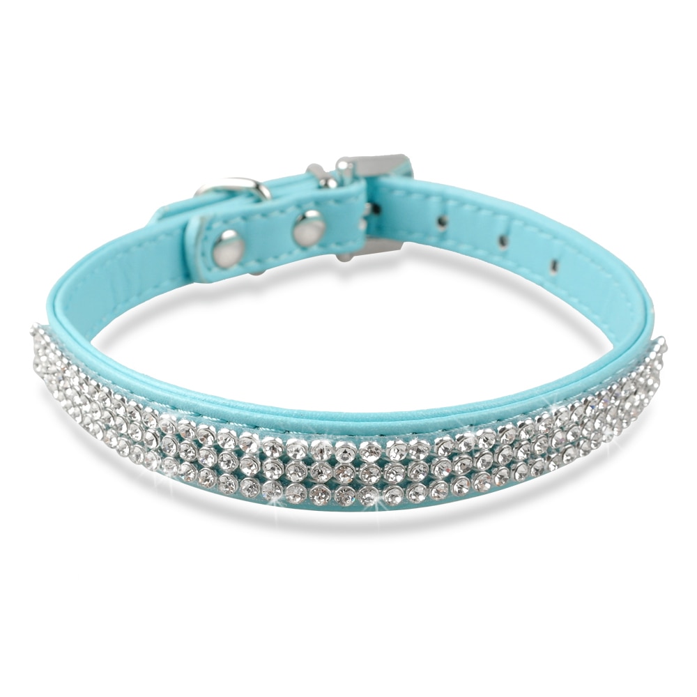 Bling hundehalsbånd rhinestone læder kæledyr hund kat hvalpe halsbånd diamant halskæde til små mellemstore hunde katte chihuahua