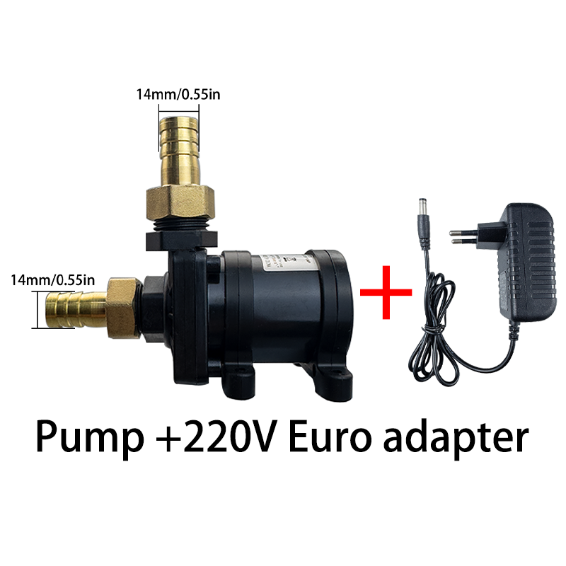 Water Pump 12V High Pressure Ultra Quiet Solar DC 24V Lift 7M 900L/H Brushless Motor Submersible Water Pumps Quick Break Joint: Gold / 230V