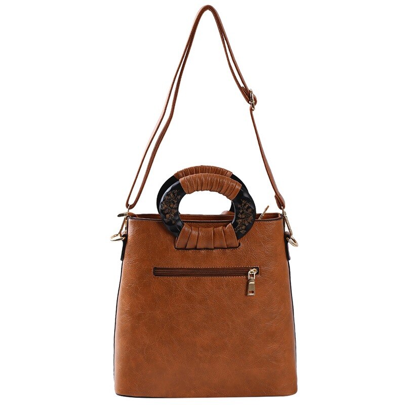 Sac à main rétro à motif de fleurs rouges pour femmes, asymétrique épaule, sacoche en cuir gaufré, sacoche seau, sacoche chinoise,