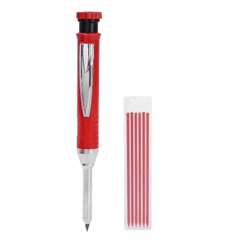 Solide Timmerman Potloden met 2.8mm Vullingen Neus Diep Gat Vulpotlood Marker Bouw Potloden Opstellen Architect Tool: Black