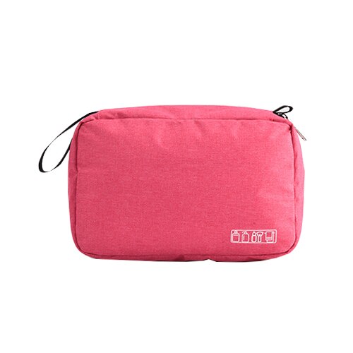 Women Men Travel Hanging Cosmetic Bag Makeup Necessary Toiletry Wash Organizer Beauty Vanity Make Up Pouch Luggage Accessories: Rose red