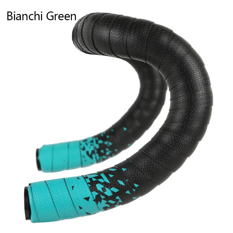 1pair Bike Handlebar Wrap Comfortable Road Bicycle Handlebar Tape Non-slip Cycling Handle Belt with Bar Plug Bicycle Equipment: Bianchi green