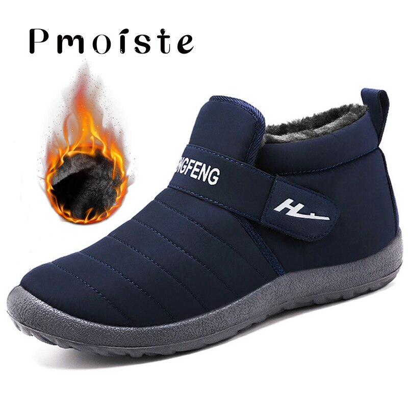Vrouwen Snowboots Winter Plus Size 43-45 Rubber Laarzen Vrouwen Haak Lus Enkellaars Voor Vrouwen Zachte waterdichte Warme schoenen vrouw: Blue / 8